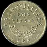 Jeton de 1 franc mis par Grandvilliers - Pain - Viande - Bonneterie  Mormant (77720 - Seine-et-Marne) - avers