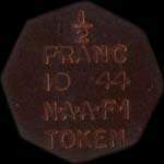 Jeton N.A.A.F.I. 1944 - 1/2 franc type 2 - avers
