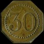 Jeton de 30 centimes émis par E.Kieffer à Nancy (54000 - Meurthe-et-Moselle) - revers