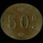 Jeton de 50 centimes émis par la Brasserie N.Kempf à Nancy (54000 - Meurthe-et-Moselle) - revers