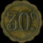 Jeton de 30 centimes émis par le Café de la Tête d'Or à Nancy (54000 - Meurthe-et-Moselle) - revers