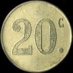 Jeton de 20 centimes émis par le Café du Point Central à Nancy (54000 - Meurthe-et-Moselle) - revers