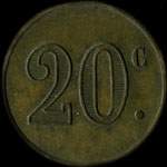 Jeton de 20 centimes émis par la Cure d'Air Saint-Antoine à Nancy (54000 - Meurthe-et-Moselle) - revers
