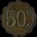 Jeton de 50 centimes émis par la Cure d'Air Saint-Antoine à Nancy (54000 - Meurthe-et-Moselle) - revers