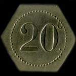 Jeton de 20 centimes émis par l'Excelsior à Nancy (54000 - Meurthe-et-Moselle) - revers
