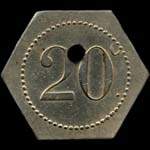 Jeton de 20 centimes troué émis par l'Excelsior à Nancy (54000 - Meurthe-et-Moselle) - revers