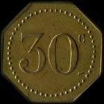 Jeton de 30 centimes émis par la Grande Taverne de Nancy à Nancy (54000 - Meurthe-et-Moselle) - revers