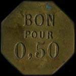 Jeton de 50 centimes émis par les Halles Centrales de Nancy - Ch.Vincent à Nancy (54000 - Meurthe-et-Moselle) - revers