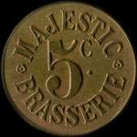 Jeton de 5 centimes émis par Majestic - Brasserie à Nancy (54000 - Meurthe-et-Moselle) - avers