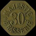Jeton de 30 centimes émis par Majestic - Brasserie à Nancy (54000 - Meurthe-et-Moselle) - avers