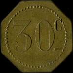 Jeton de 30 centimes émis par Majestic - Brasserie à Nancy (54000 - Meurthe-et-Moselle) - revers