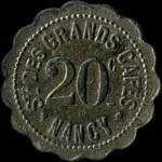 Jeton de 20 centimes émis par la Société des Grands Cafés à Nancy (54000 - Meurthe-et-Moselle) - avers