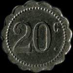 Jeton de 20 centimes émis par la Société des Grands Cafés à Nancy (54000 - Meurthe-et-Moselle) - revers