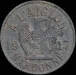 Jeton de 5 centimes 1917 émis par A l'Aiglon à Narbonne (11000 - Aude) - avers