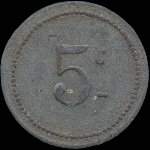 Jeton de 5 centimes 1917 émis par A l'Aiglon à Narbonne (11000 - Aude) - revers
