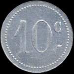 Jeton de 10 centimes émis par le Grand Café Continental - Lasserre & Cie à Narbonne (11000 - Aude) - revers