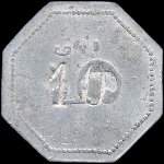 Jeton de 10 centimes (rare :10 surfrappé sur 5) émis par le Grand Café-Glacier Saturnin à Narbonne (11000 - Aude) - revers