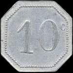 Jeton de 10 centimes en aluminium émis par le Grand Café-Glacier Saturnin à Narbonne (11000 - Aude) - revers