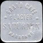 Jeton de 40 centimes en aluminium émis par le Grand Café-Glacier Saturnin à Narbonne (11000 - Aude) - avers