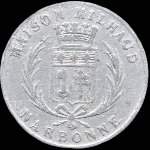 Jeton de 5 centimes 1917 émis par les Grands Magasins du Printemps - Maison Milhaud à Narbonne (11000 - Aude) - avers