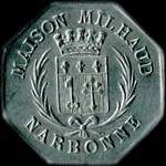 Jeton de 10 centimes 1917 en aluminium émis par les Grands Magasins du Printemps - Maison Milhaud à Narbonne (11000 - Aude) - avers