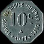 Jeton de 10 centimes 1917 en aluminium émis par les Grands Magasins du Printemps - Maison Milhaud à Narbonne (11000 - Aude) - revers