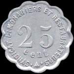 Jeton de 25 centimes 1922 mis par le Syndicat des Limonadiers et Restaurateurs  Narbonne (11000 - Aude) - revers