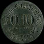 Jeton de 10 centimes mis par le Caf du Grand Gambrinus - Bd de la Rpublique  Nmes (30000 - Gard) - avers