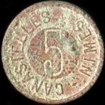 Jeton de 5 centimes mis par Canastelles  Nimes (30000 - Gard) - avers