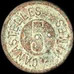 Jeton de 5 centimes mis par Canastelles  Nimes (30000 - Gard) - revers