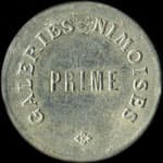 Jeton de 2 francs émis par les Galeries Nîmoises à Nimes (30000 - Gard) - avers
