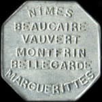 Jeton de 25 centimes émis par la Société Kursaal Cinéma - Nîmes Beaucaire Vauvert Montfrin Bellegarde Marguerittes - à Nimes (30000 - Gard) - avers