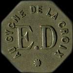 Jeton de 20 centimes émis par Au Cygne de la Croix - E.D à Nogent-sur-Seine (10400 - Aube) - avers