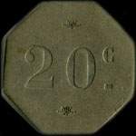Jeton de 20 centimes émis par Au Cygne de la Croix - E.D à Nogent-sur-Seine (10400 - Aube) - revers