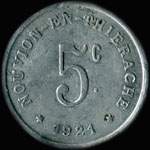 Jeton de 5 centimes 1921 mis par l'Union Commerciale et Industrielle de Nouvion-en-Thirache (02170 - Aisne) - revers