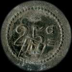 Jeton de 25 centimes mis par la Socit Cooprative La Renaissance - P.L.M. - Oullins - 1916  Oullins (69600 - Rhne) - revers