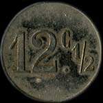Jeton de 12 1/2 centimes mis par le Caf des Voyageurs  Paillet (33550 - Gironde) - revers