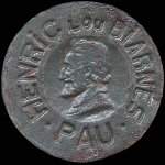 Jeton de nécessité en fer de 5 centimes émis par Henric lou Biarnés à Pau (64000 - Pyrénées-Atlantiques) - avers