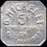 Jeton de nécessité de 5 centimes émis par O.Michelet à Pau (64000 - Pyrénées-Atlantiques) - revers
