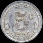 Jeton de 5 centimes 1923-1928 émis par la Chambre de Commerce de Périgueux (24000 - Dordogne) - revers