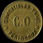 Jeton de 10 centimes émis par Clément Obier Jeune - Comestibles frais à Périgueux (24000 - Dordogne) - avers
