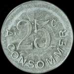 Jeton de 25 centimes émis par le Modern-Bar de Périgueux (24000 - Dordogne) - revers