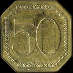 Jeton de nécessité de 50 (centimes) émis par le Cercle Dupuytren à Pierre-Buffière (87260 - Haute-Vienne) - revers