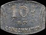 Jeton de 10 centimes mis par le Caf Bcat  Pignan (34570 - Hrault) - revers