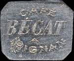 Jeton de 25 centimes mis par le Caf Bcat  Pignan (34570 - Hrault) - avers