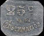 Jeton de 25 centimes mis par le Caf Bcat  Pignan (34570 - Hrault) - revers