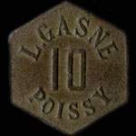 Jeton de 10 centimes mis par L.Gasne - Poissy (78300 - Yvelines) - avers