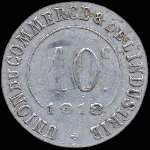 Jeton de 10 centimes 1918 mis par l'Union du Commerce & de l'Industrie de Poissy (78300 - Yvelines) - revers