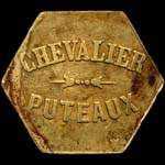 Jeton sans valeur indiquée en laiton hexagonal émis par Chevalier - Puteaux (92800 - Hauts-de-Seine) - avers