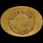 Jeton sans valeur indiquée en laiton ovale émis par.Chevalier - Puteaux (92800 - Hauts-de-Seine) - avers
